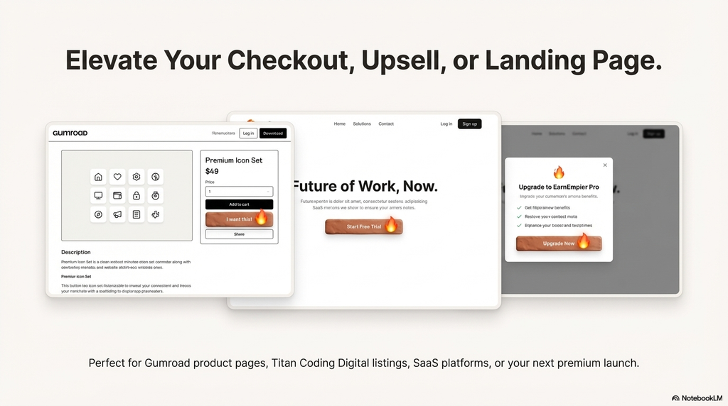 Clay Fire Button is a premium claymorphism